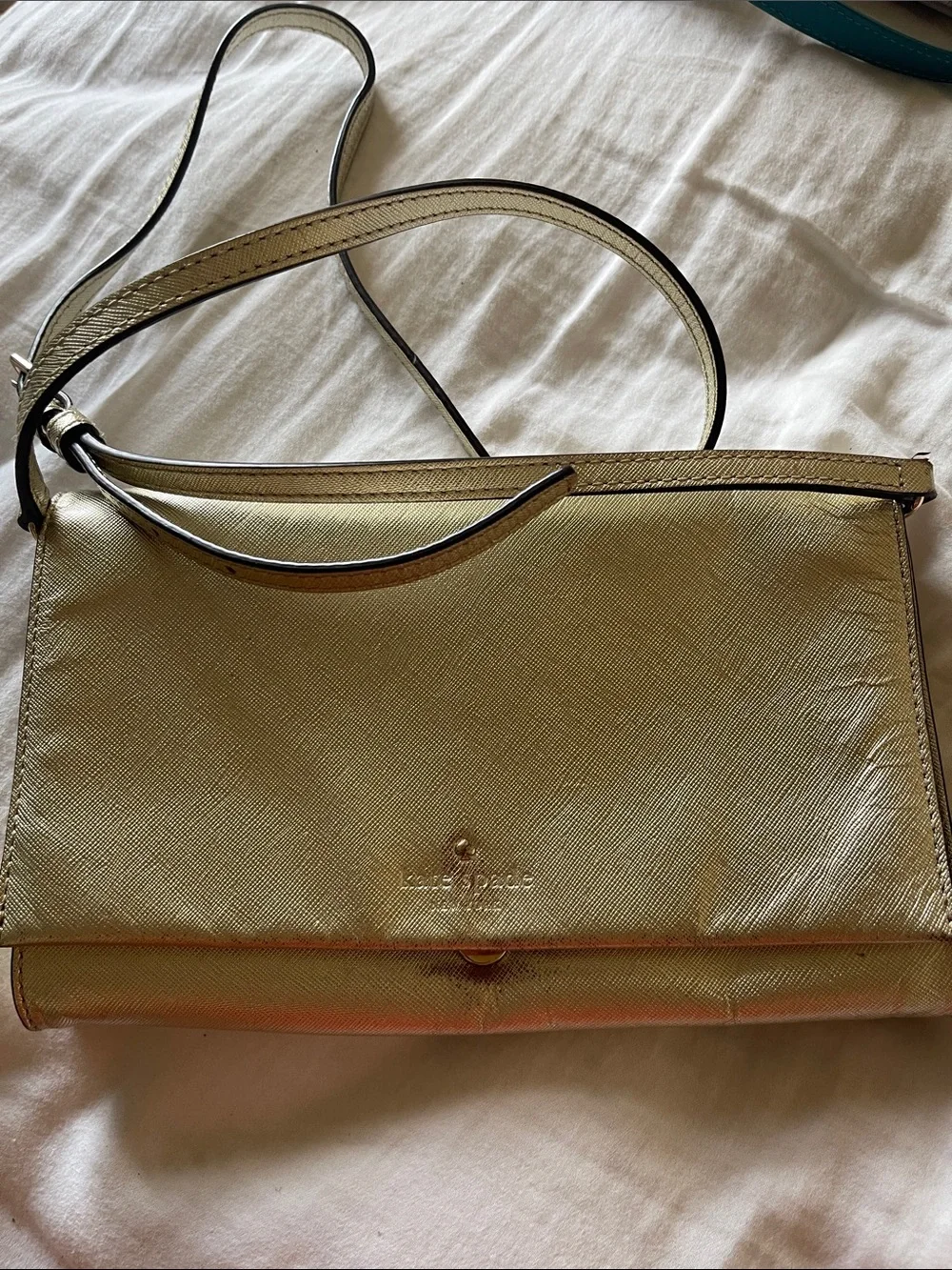 kate spade Metallic Gold Crossbody Shoulder Bag